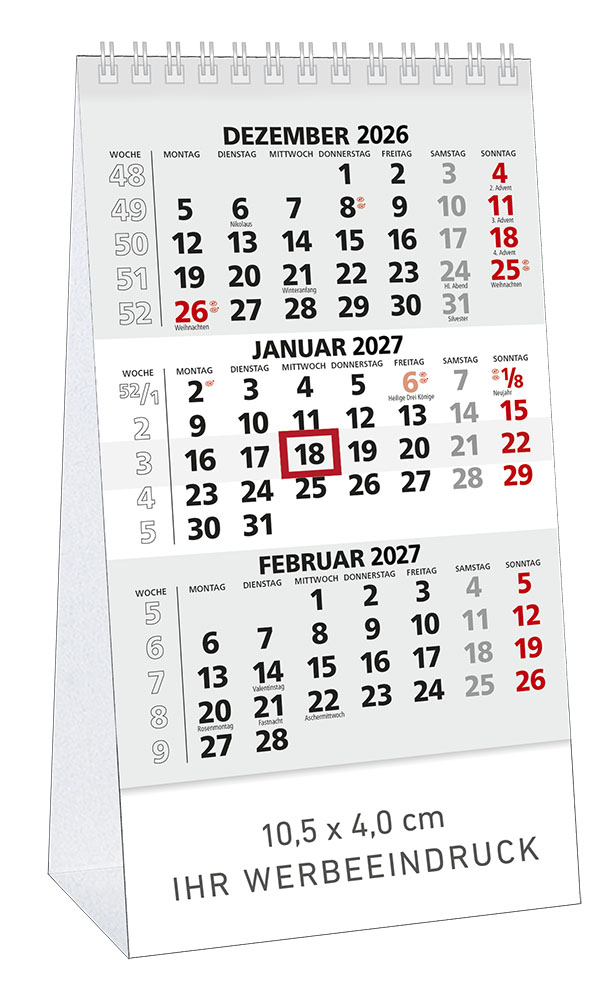3-Monats-Tischaufstellkalender "Paris"