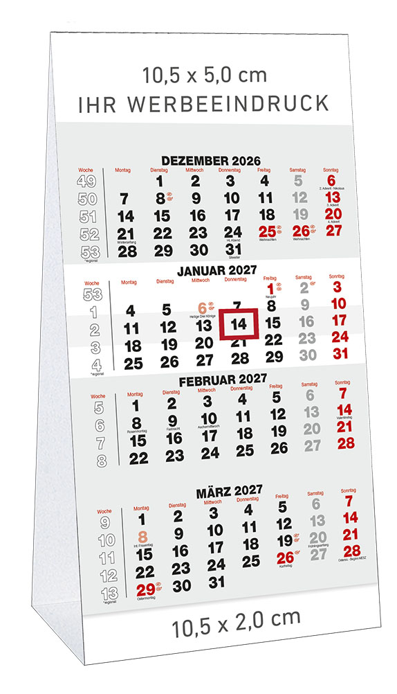 4-Monats-Tischaufstellkalender "Lille"